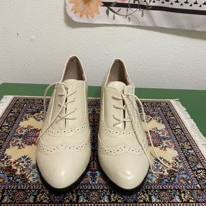 Off-White Oxford Wingtip Heels